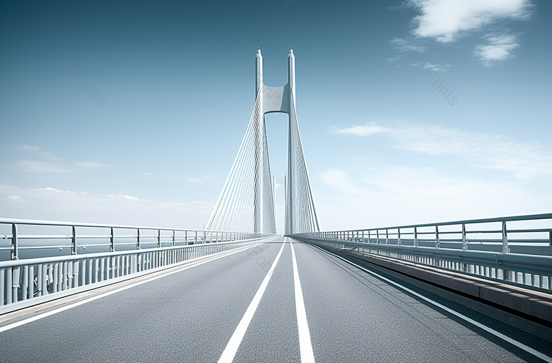 蓝天白云下的大桥,高清,摄影图,摄影图片,图片大全,摄影图免费下载